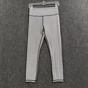 Zyia Active Leggings Women's 6-8 Black White Herringbone High Waist Stretch Yoga